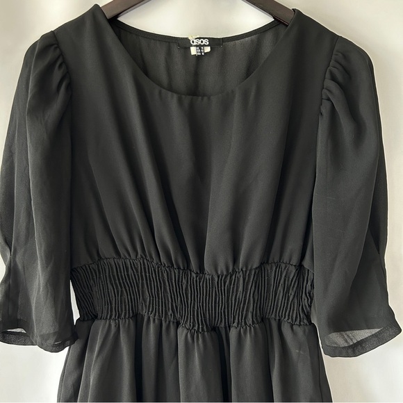 ASOS Women’s Black Ruched Bust Dress Size 10 - Picture 2 of 8